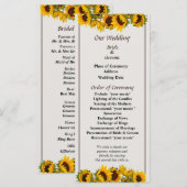 Programme de mariage de la foule des tournesols (Devant / Derrière)