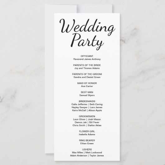 Programme de mariage de la lune de croissant bleu  (Dos)