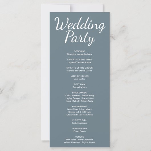 Programme de mariage de la lune de croissant bleu  (Dos)