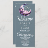 Programme de mariage de la lune de croissant bleu  (Devant / Derrière)