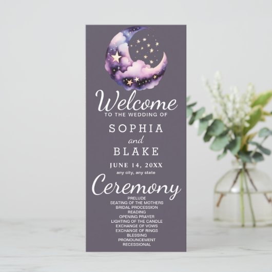 Programme de mariage de la lune de croissant bleu  (Debout devant)