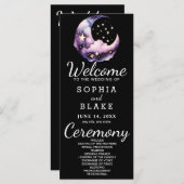 Programme de mariage de la lune de croissant bleu  (Devant / Derrière)