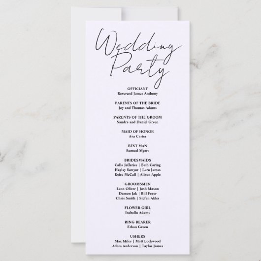 Programme de mariage de la lune de croissant bleu (Dos)