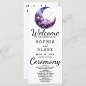 Programme de mariage de la lune de croissant bleu  (Devant / Derrière)