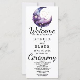 Programme de mariage de la lune de croissant bleu