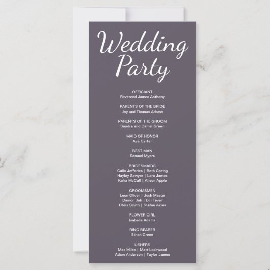 Programme de mariage de la lune de croissant bleu  (Dos)