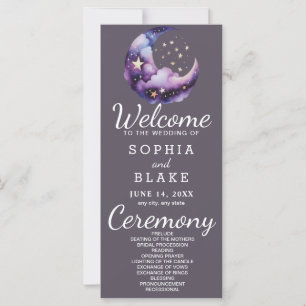 Programme de mariage de la lune de croissant bleu 