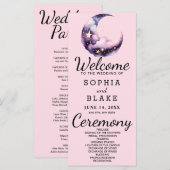 Programme de mariage de la lune de croissant bleu  (Devant / Derrière)