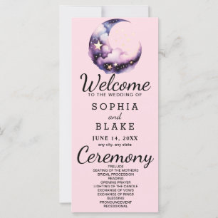 Programme de mariage de la lune de croissant bleu