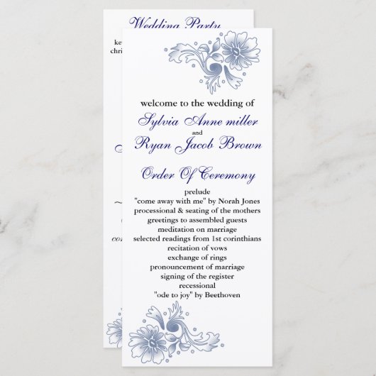 programme de mariage de la marine (Devant / Derrière)