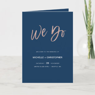 Programme de mariage de la Marine Bleue et Rose d'