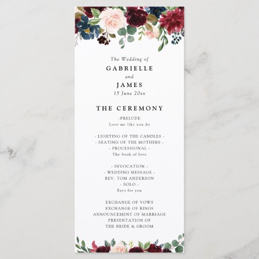 Programme de mariage de la marine de Bourgogne (Devant)