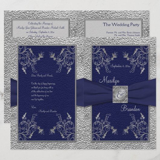 Programme de mariage de la Marine et de l'Eau (Devant / Derrière)