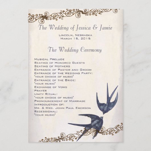 Programme de mariage de la marine Inséparable vint (Devant)