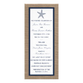 Programme de mariage de la Marine Starfish Burlap  (Devant)