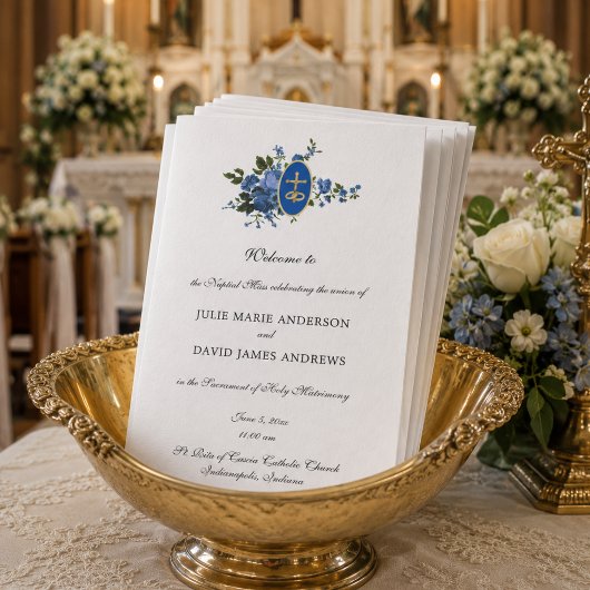 Programme de mariage de la messe latine catholique