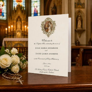 Programme de mariage de la messe latine catholique