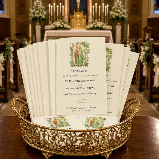 Programme de mariage de la messe latine catholique