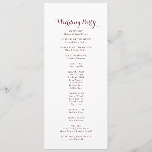 Programme de mariage de la Parties scintillant géo (Dos)