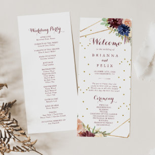 Programme de mariage de la Parties scintillant géo