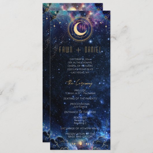 Programme de mariage de la phase de la lune célest (Devant / Derrière)