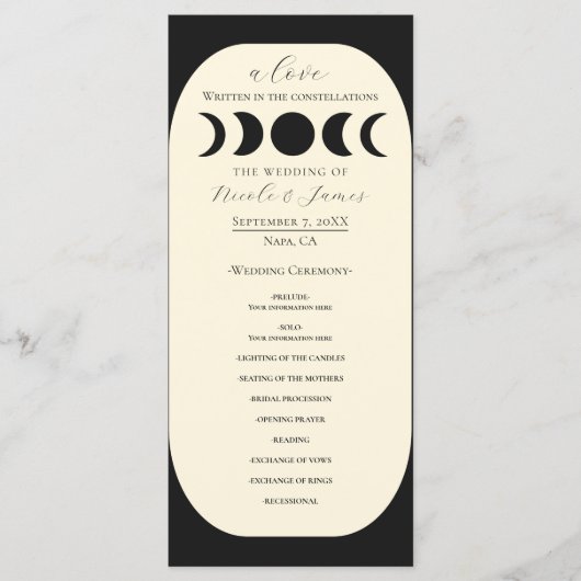 Programme de mariage de la phase lunaire de la crè (Devant)