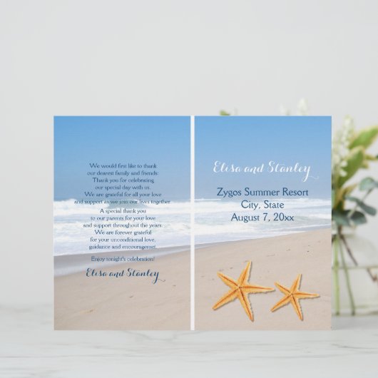 Programme de mariage de la plage de la paire Starf (Debout devant)