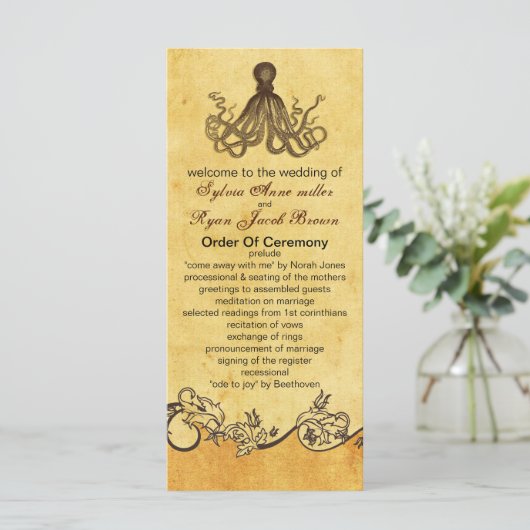 programme de mariage de la plage de poulpe rustiqu (Debout devant)