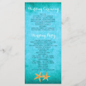 Programme de mariage de la plage Starfish (Dos)