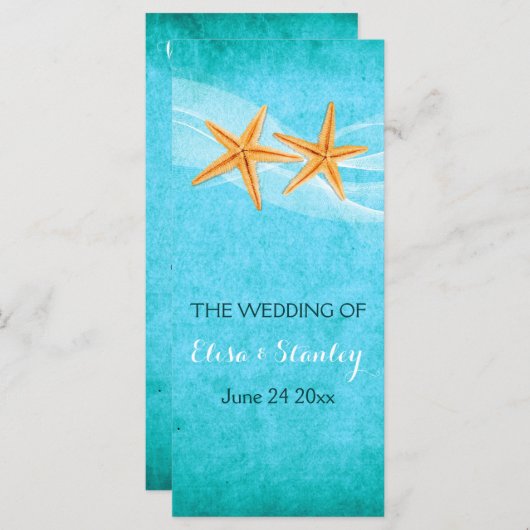 Programme de mariage de la plage Starfish (Devant / Derrière)