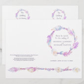 Programme de mariage de la plume d'eau violet (Devant / Derrière)