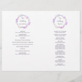 Programme de mariage de la plume d'eau violet (Dos)