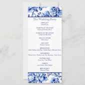 Programme de mariage de la toile florale bleue et (Dos)