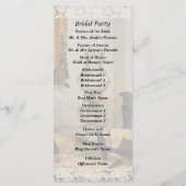 Programme de mariage de lampe en verre et de stéré (Dos)