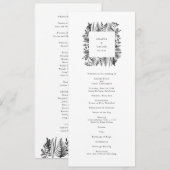 Programme de mariage de l'aquarelle botanique (Devant / Derrière)