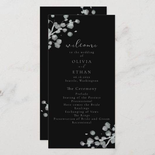 Programme de mariage de laque noire (Devant / Derrière)