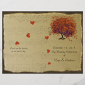Programme de mariage de l'arbre à feuilles cœur or (Devant)