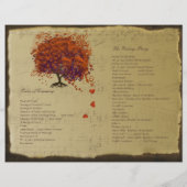 Programme de mariage de l'arbre à feuilles cœur or (Dos)