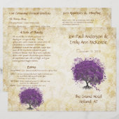 Programme de mariage de l'arbre à feuilles de coeu (Devant / Derrière)