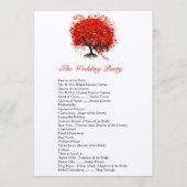 Programme de mariage de l'arbre à feuilles de cœur (Dos)