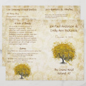 Programme de mariage de l'arbre à feuilles en form (Devant / Derrière)