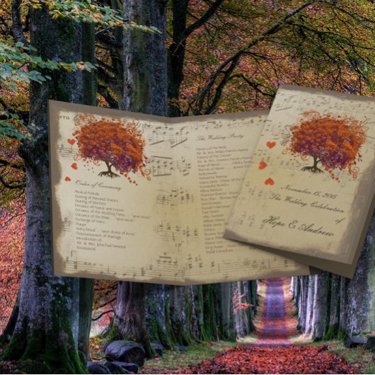 Programme de mariage de l'arbre à feuilles en form