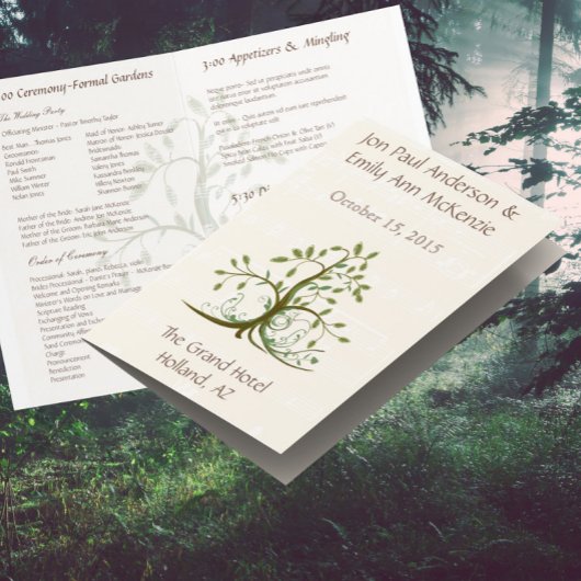 Programme de mariage de l'arbre musical fantaisist