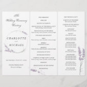 Programme de mariage de lavande d'aquarelle (Devant)