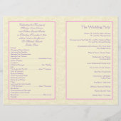 Programme de mariage de lavande, rose et ivoire (Dos)