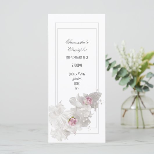 Programme de mariage de l'église bouquet blanc (Debout devant)