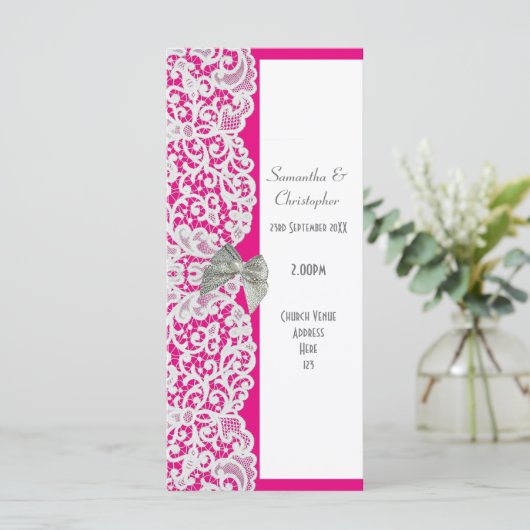 Programme de mariage de l'église de dentelle rose (Debout devant)