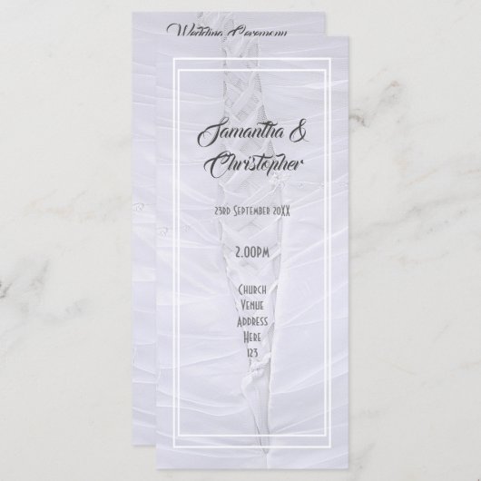 Programme de mariage de l'église de la dentelle bl (Devant / Derrière)