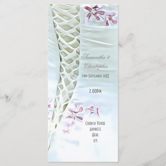 Programme de mariage de l'église de la robe blanch (Devant)