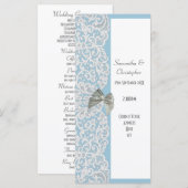 Programme de mariage de l'église en dentelle bleue (Devant / Derrière)